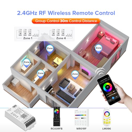 Image of BTF-LIGHTING C04W WiFi Controller for 5pin RGBW(+ R G B W) LED Strip