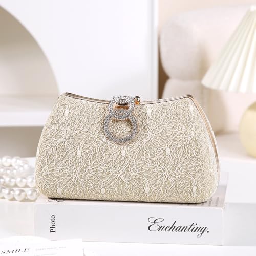 Dreubea Women's Fashion Evening Bag Rhinestone Decrated Clutch Handbag with Chain2