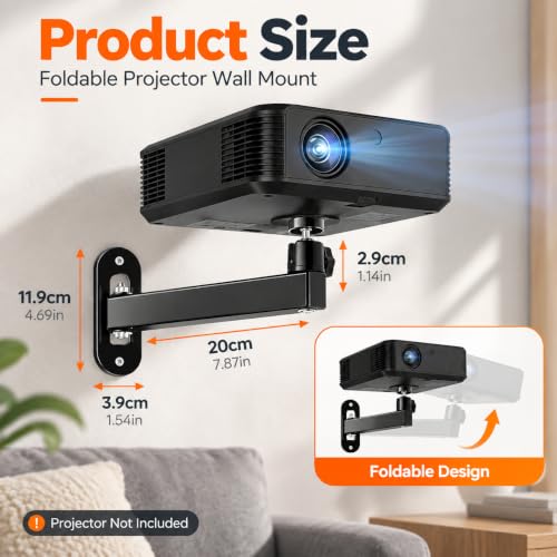 Image of ZORBES Projector Stand Wall and Ceiling Mount 360 Rotation for Home Office