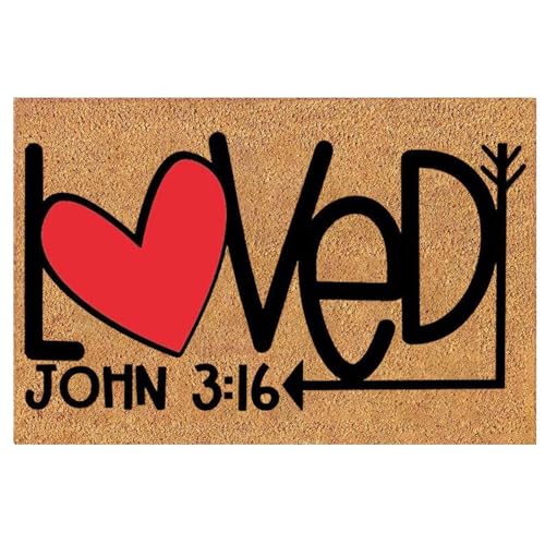 Valentines Day Welcome Door Mat Linen Fabric Envelope Heart Floor Rugs with Nonslip Bottom for Entrance Porch Decoration Welcome