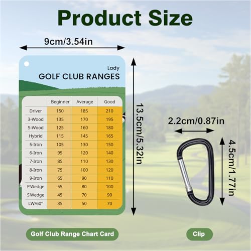 Image of 2 Pack Golf Club Distance Card, Waterproof Yardage Chart Card, Credit Card Size and Easy Carry, Quick Reference Guide with Clip, Golf Bag Accessories for Men Women Golfers | Durable、Hassle-Free、Pocket-Sized、Great Gift