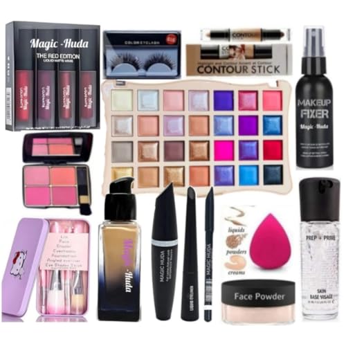 Magic Huda Makeup Combo Kit For Women & Girls All Products In (1 Kit Set Of-14)