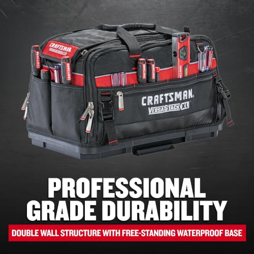 Image of CRAFTSMAN VERSASTACK XL Tool Bag, 22.5 inch, Durable Polyester, Black and Red (CMST21450)