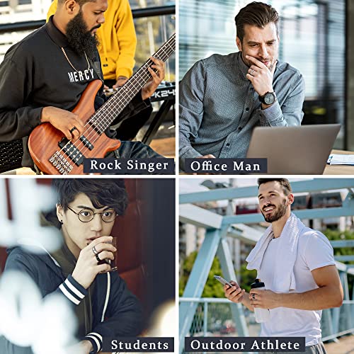 JeweBella 6 PCS Anello Uomo Acciaio Inossidabile