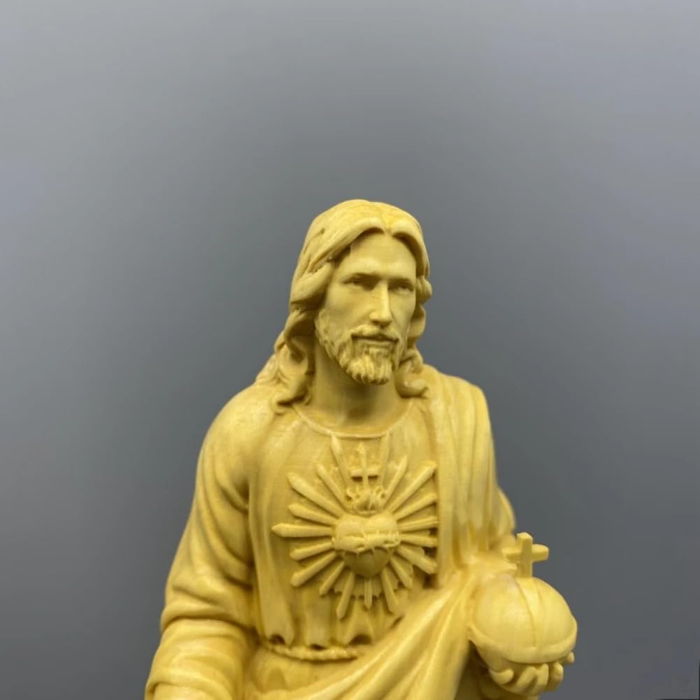 Scultura in legno fatta a mano statue di Gesù Arredamento per la casa Decorazioni Idol Statue Artigianato