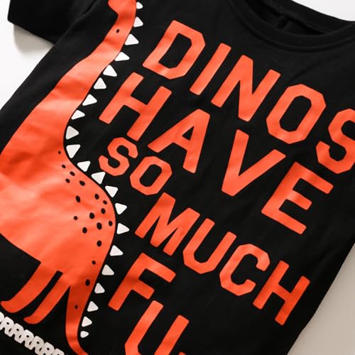 Image of HILEELANG Toddler Boy Summer Short Clothes Sets Cotton Crewneck Tees Shorts Pocket Adjustable Knite Shorts Playwear Sets