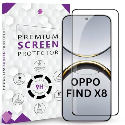 Image of Premium Tempered Glass Screen Protector Guard For Oppo Find X8 5G (6.59 Inch, Pack of 1) | Edge to Edge Coverage With Easy to installation kit