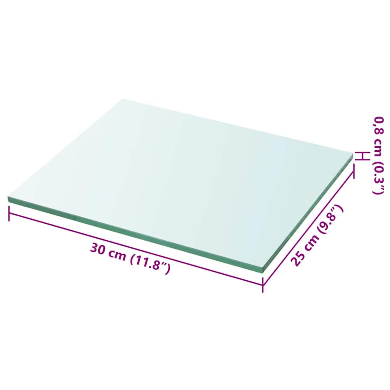 Gecheer Regalboden Glas Transparent 30x25 cm, Glasboden Glasscheibe Badregal für DIY-Regalsystem Bücherregal Vitrine Badezimmer-Ablage Küchenaufbewahrung243810
