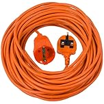 SPARES2GO 20m Mains Power Cable UK 3 Pin Plug compatible with Bosch AdvancedRotak 550 650 750 UniversalRotak Lawnmower