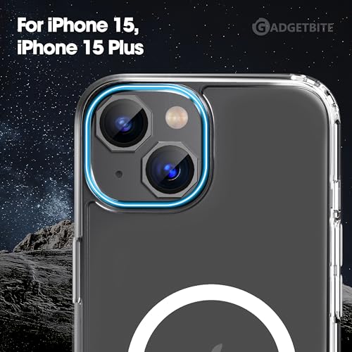 Image of GadgetBite Snaptra Octagon Lens Protector Compatible With iPhone 15 & iPhone 15 Plus - 9H Tempered Glass Camera Cover with Metal Ring, Scratch-Resistant,Camera Lens Protection - Black