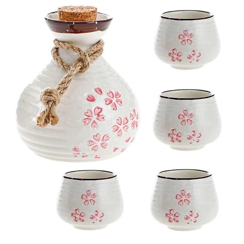 Tasses à saké, tasse à saké traditionnelle, verres à vin en céramique, petits et exquis, style européen, tasse à liqueur en céramique de fleurs de cerisier, ensemble de vin de bar à domicile, tasse à