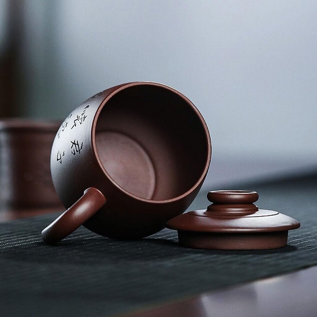 Tasse à thé Tasse à thé avec Couvercle filtrant intérieur, Tasse de Sable Violet, Tasse à thé de l'après-midi Faite à la Main, Tasse de Bureau 400 ML Tasses à thé réutilisables