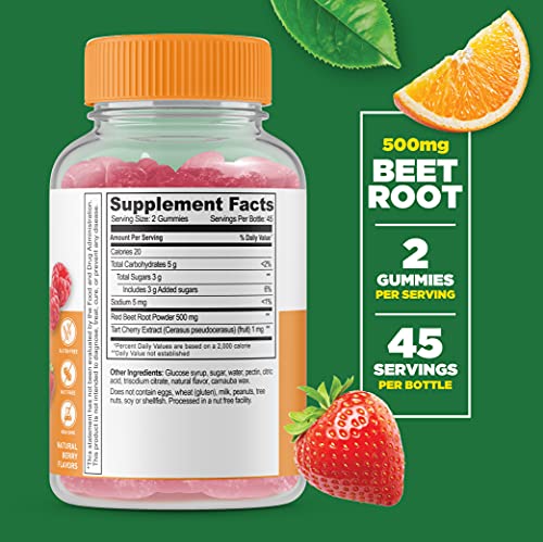 Lifeable Beet Root + Prebiotic Fiber 5G, Gummies Bundle - Great Tasting, Vitamin Supplement, Gluten Free, Gmo Free, Chewable #TOP1