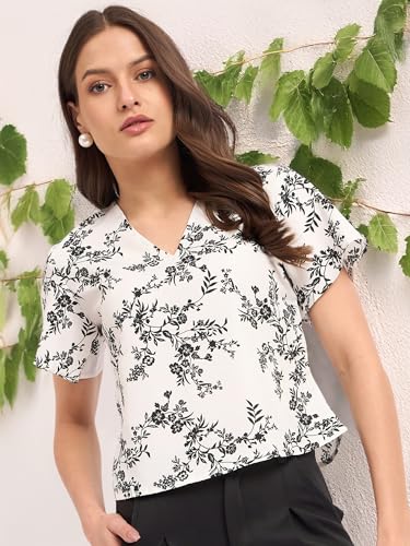 Image of SheWill Women's Embroidered Cotton Blend Ethnic & Western Top
