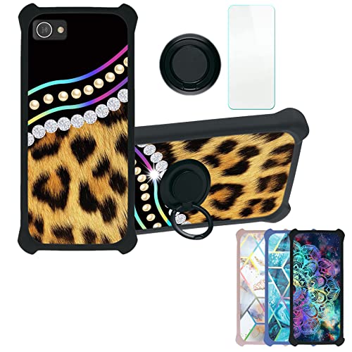 Aroepurt Hülle Für Alcatel A5 LED hülle Kompatibel mit Alcatel A5 LED Hülle Hülle Handyhülle Schutzhülle Cover [Mit 9H Festigkeit HD Schutzfolie] PC + Silikon Ständer IMDH-ZBW
