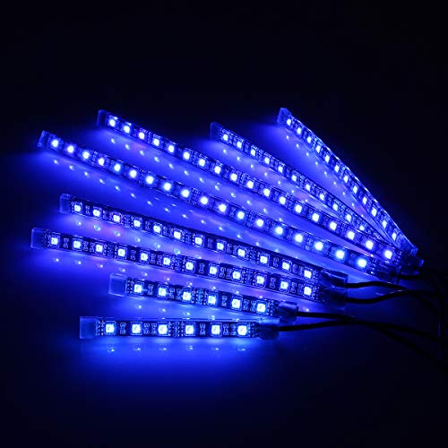 AMBOTHER 8Pcs Motorcycle LED Light Kits Strips DC 12-Volt Waterproof RGB Multi-Color Underglow Neon Ground Effect Atmosphere Lights with Remote and Adhesives Clips - Thumbnail 7