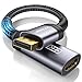 JSAUX DisplayPort auf HDMI Adapter 4K@ 30Hz Vergoldeter DP Stecker zu HDMI Buchse Konverter Nylon geflochten kompatibel mit HP, HDTV, ThinkPad, Monitor, Projektor, Desktop usw - Grau