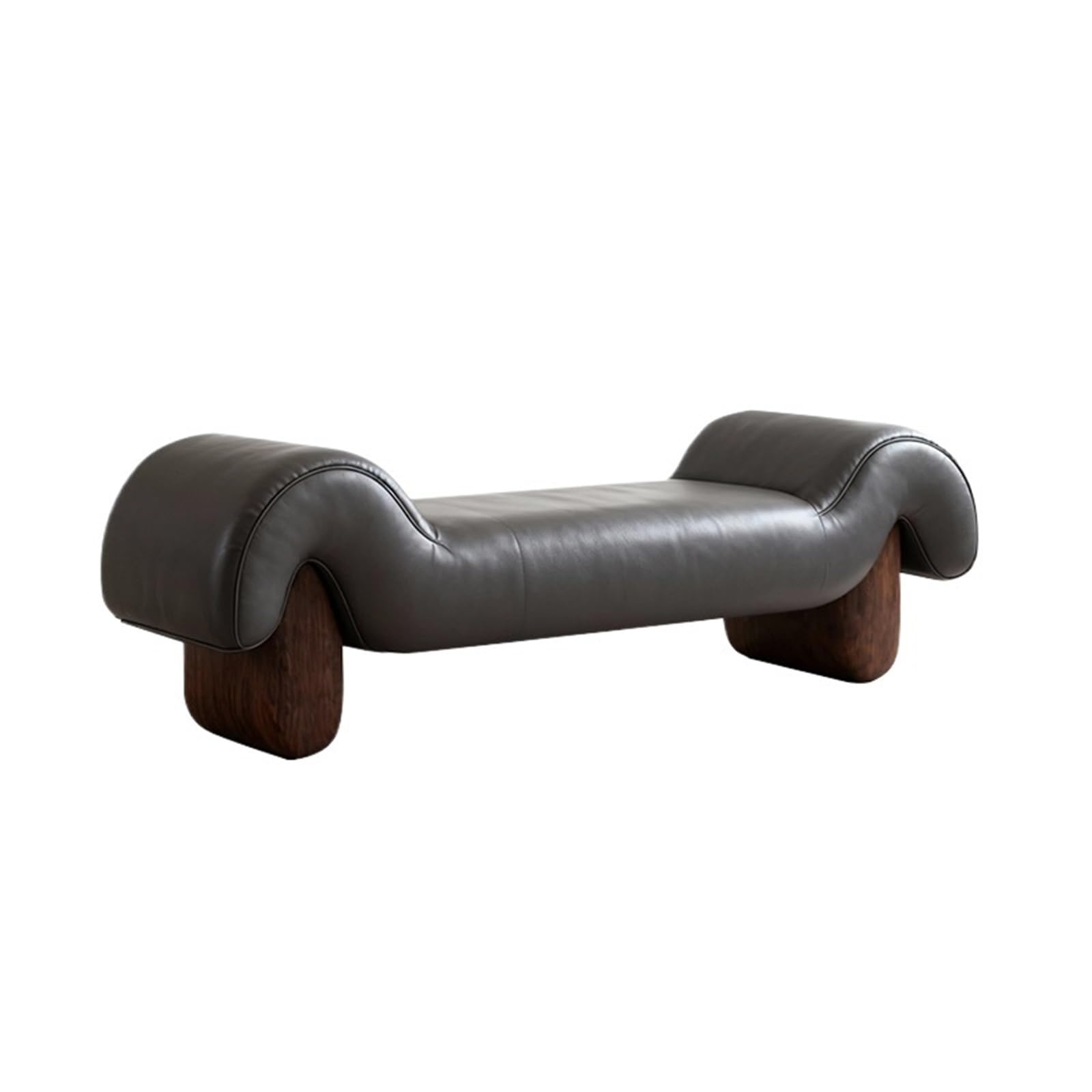 Moderne Canapé en Cuir dans Le Salon Banc Long Bois au Pied du lit la Chambre Bancs Bout de lit(XS)