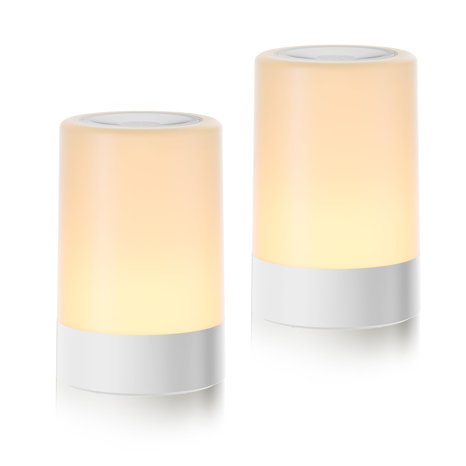 G Keni Juego de 2 lámparas LED para mesita de noche para niños, control táctil, regulable, luz nocturna, batería de lactancia, lámpara recargable por USB, luz cálida, clase energética A, clase