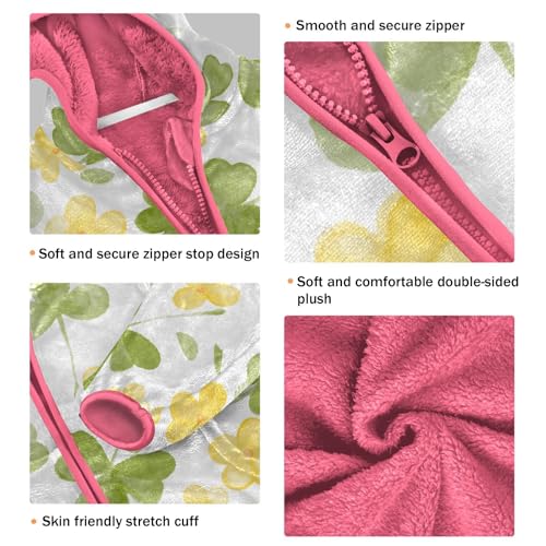 OTVEE St Patricks Clover Kids Hoodie Jacket Fall Spring Full Zip Warm Outwear Coat3