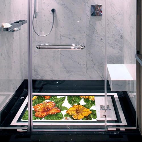 Tapis de bain séchage rapide à ventouses et drainage efficace style rétro