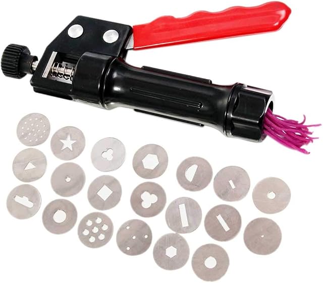 Clay Gun Extruder, Sugarcraft Gun with 20 Pcs Stainless Steel Different Nozzles, for DIY Craft Fondant Cake, Biscuit Making, Decorating, DIY Baking Tools Set