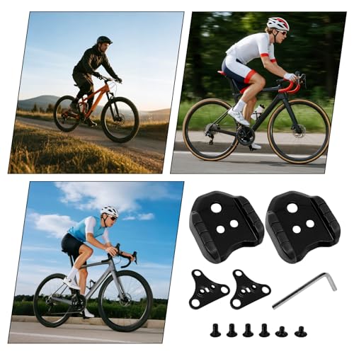 2 Stücke Fahrrad Cleats Adapter,Kompatibel mit Shimano SPD Plattenadapter SM-SH41 Fahrrad Schuh Cleats,3 Loch Platten Fahrradpedal Adapter Stollen Konverter,für Schwarz Road Cleats Fahrradzubehör Set