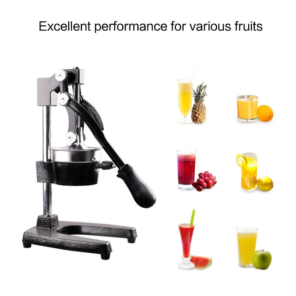 DAWOO Exprimidor De Cítricos Profesional - Manual De Naranja Y Limón - Metal (Negro)
