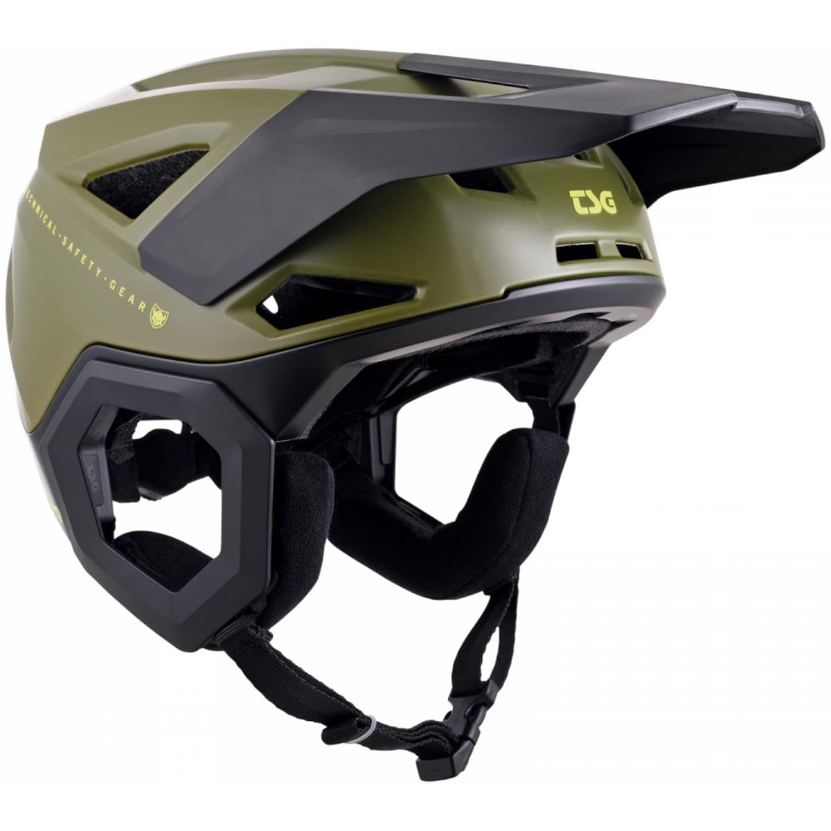TSG Enduro Prevention Solid Color - Casco de Bicicleta de montaña, Color Oliva Satinado