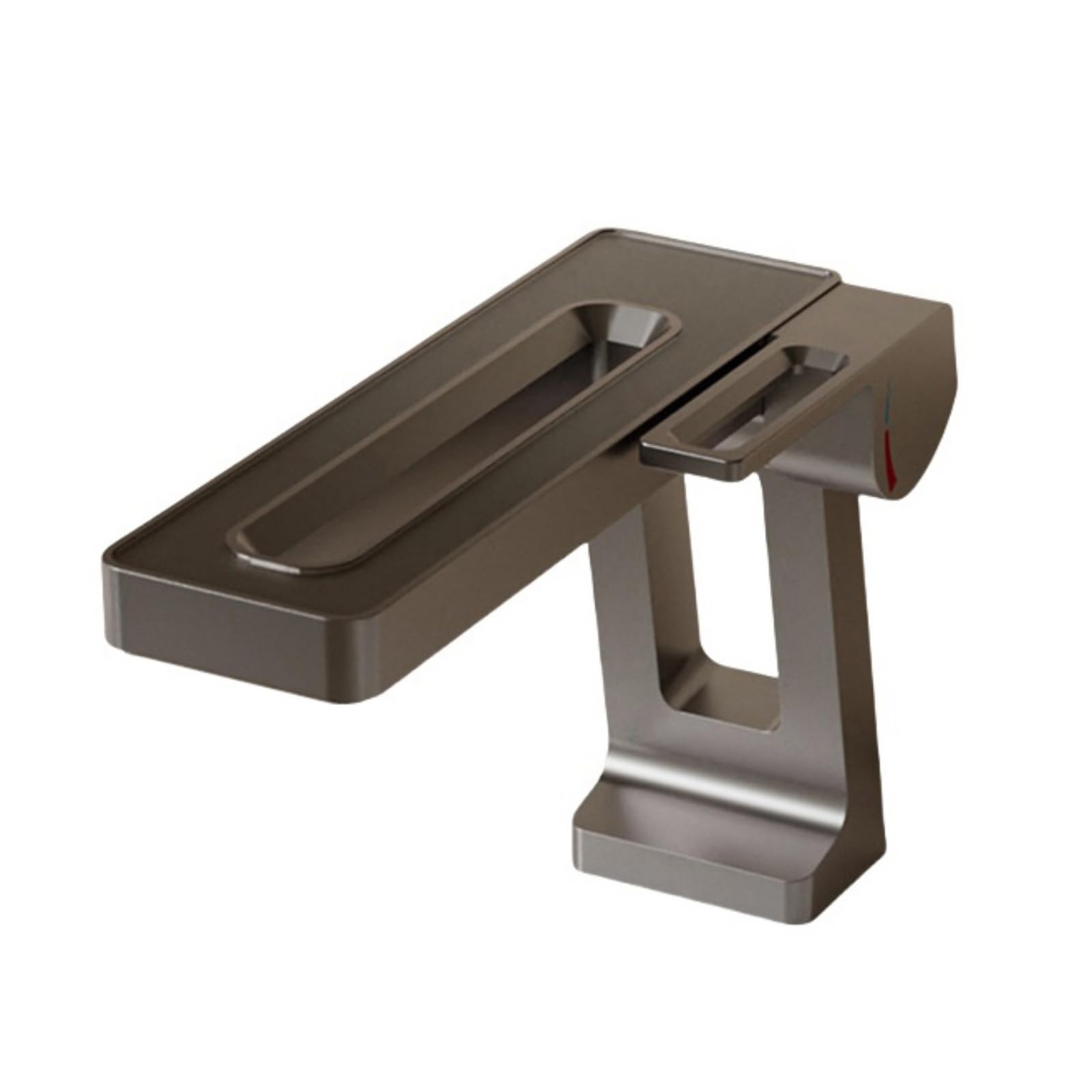 Robinet mitigeur cascade de lavabo noir à levier unique pour salle de bain moderne