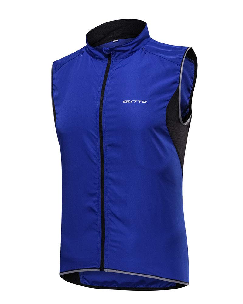 DAIHAN Homme Maillot Cyclisme sans Manches Gilet VTT Coupe-Vent Ultraléger Respirant Gilet avec Poches pour Course à Pied ou Vélo
