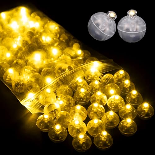WoskjXas 100 peças mini luzes LED para balões luz para balões, alimentado por bateria, mini LED candeeiro balão redondo decorações para o Natal Halloween festa bricolage