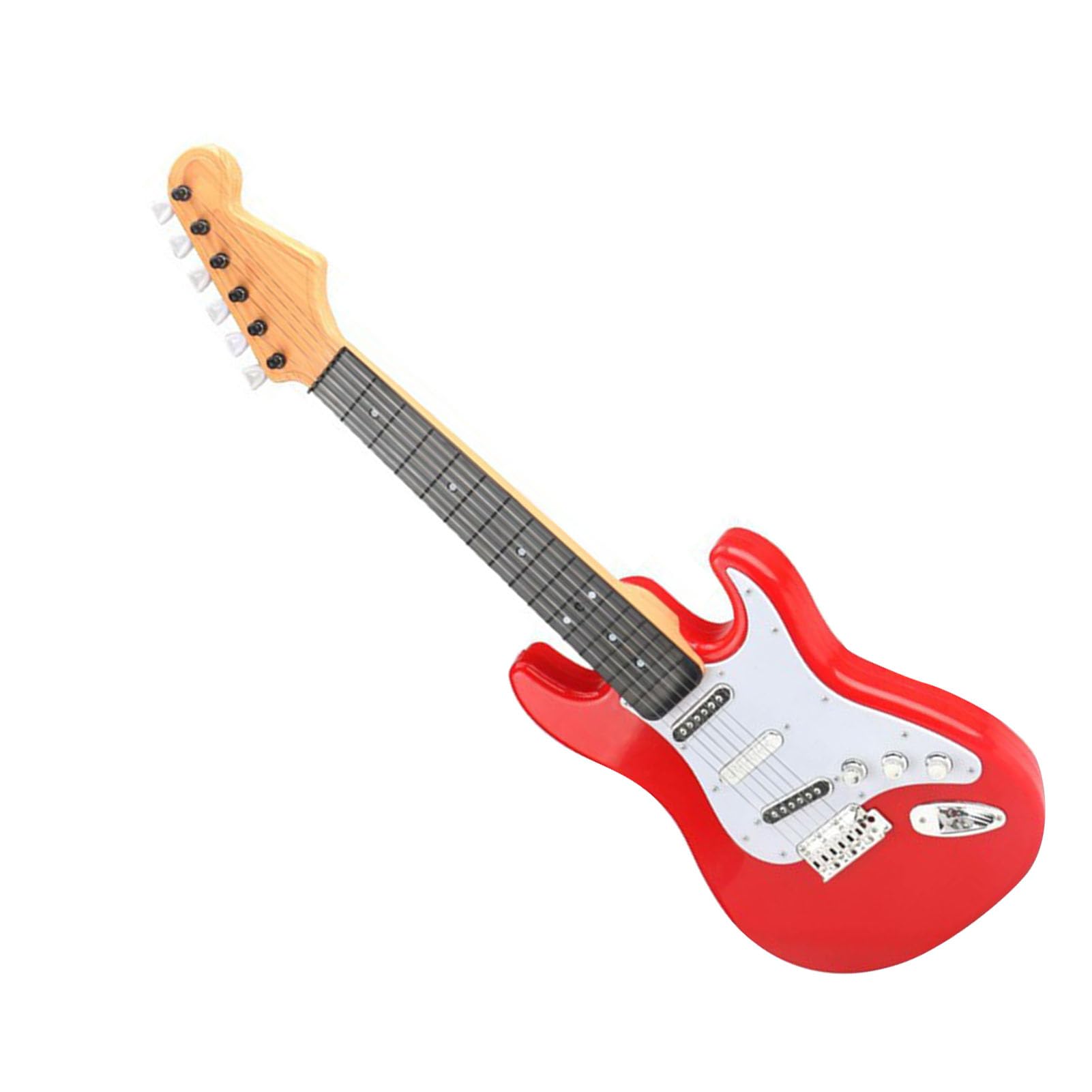 Chitarra per Bambini, Aspetto Reale, Giocattolo per Chitarra Elettrica Multifunzionale, Attiva l'interesse Musicale per i Viaggi (Rossa)