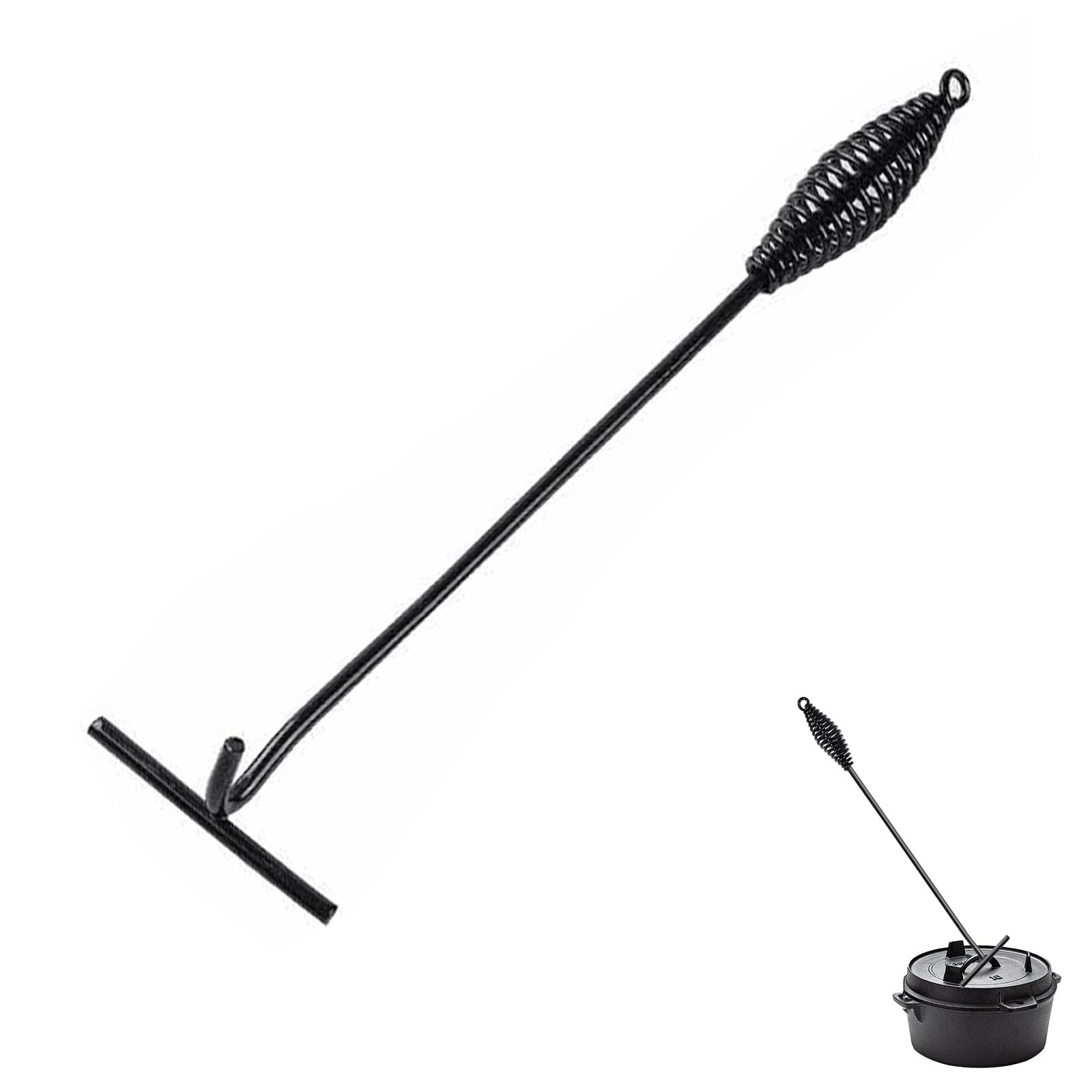 Dutch Ovens Sollevatore per Coperchio, Gancio per Manico del Sollevatore di Coperchio, Accessorio da Cucina, Sollevatore di Pentole da Esterno, per Barbecue, Pentole da Cucina, Campeggio, 26 CM