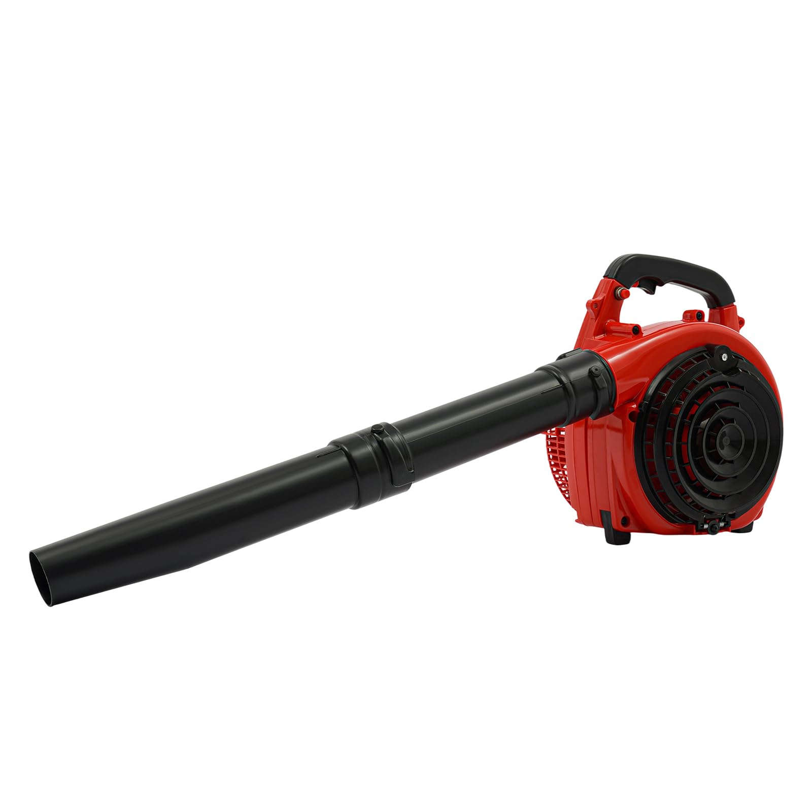 0.75KW Laubbläser mit Auffangsack, 25.4cc,Luftgekühlt,Zweitakt,7500r/min Gasbetrieben Akku-Laubbläser Kit,3-in-1 kabelloser Benzin-Laubsauger & Mulcher Laubsauger für Rasenpflege(Schwarz + Rot)