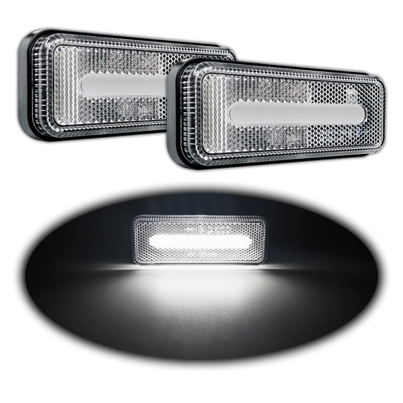 GÁLIBOS LED NEÓN CATADIÓPTRICOS RECTANGULARES BLANCOS 12V 24V 2 UNIDADES