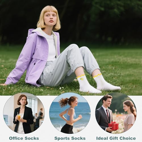 Image of BISOUSOX Pilates Socks Cute Grippy Socks Woman, Ruffle Frilly Grip Ankle Lettuce Dress Yoga Non Slip Sock Size 5 7-9