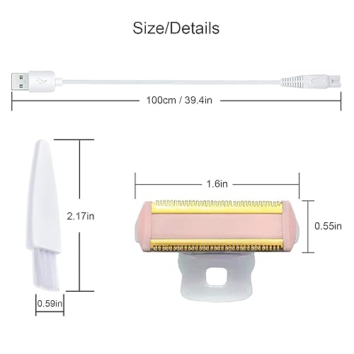 Miniatura 8 de LinMei Body - Cabezales de repuesto para afeitadora y cable de carga para afeitadora compatible con Finishing Touch Flawless Body recargable,