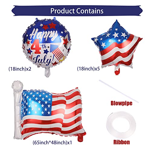4Th Of July Balloons, Premium Quality Fourth Of July Balloons, Perfect For Independence Day Celebrations, Patriotic Balloons, Events & Parties – Pack Of 8, Easy To Inflate, Durable & Reusable #TOP1