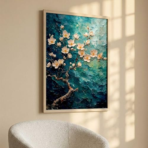Image of kotart flower Wall Art Home Decoration | Aesthetic Floral Paintings With Frame For Living Room Bed Room Hotel Wall Decor Digital Reprint (14X20 inch)