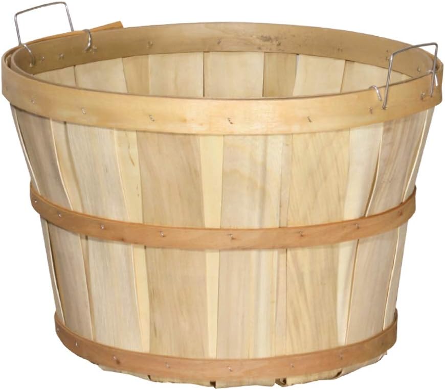 Bushel Wood Basket Farm Display 18 Dia x 12 H Inches