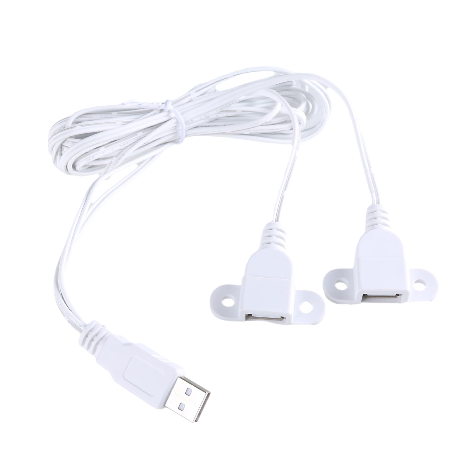 QERPON USB Y Splitter Cable Male to Double Female Extension Charging Cord for Laptop, Phone, Tablet Charging Only
