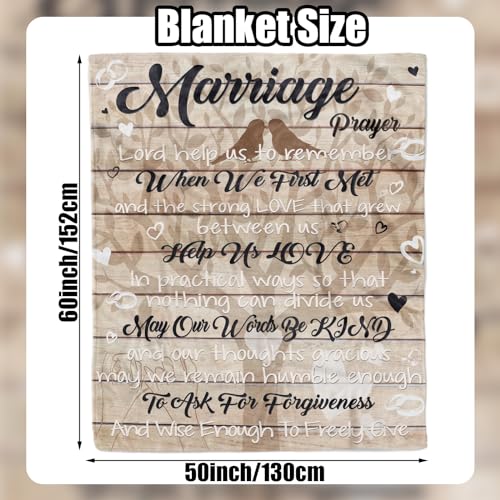 Wedding Gifts for Couples Marriage Prayer Fleece Flannel Throw Blanket for Couple Newlyweds Best Bride Gifts for Wedding Day Bridal Shower Anniversary Honeymoon Engagement Gifts for Groom, 130x152 cm - Image 2
