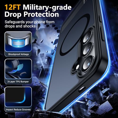 Image of SPIDERCASE Magnetic for Samsung Galaxy S25 Plus Case, [3 Stand Ways][ Military Grade Drop Protection] with Invisible Stand Shockproof Slim Case for Samsung Galaxy S25 Plus 6.7 inch, Black | Magnetic