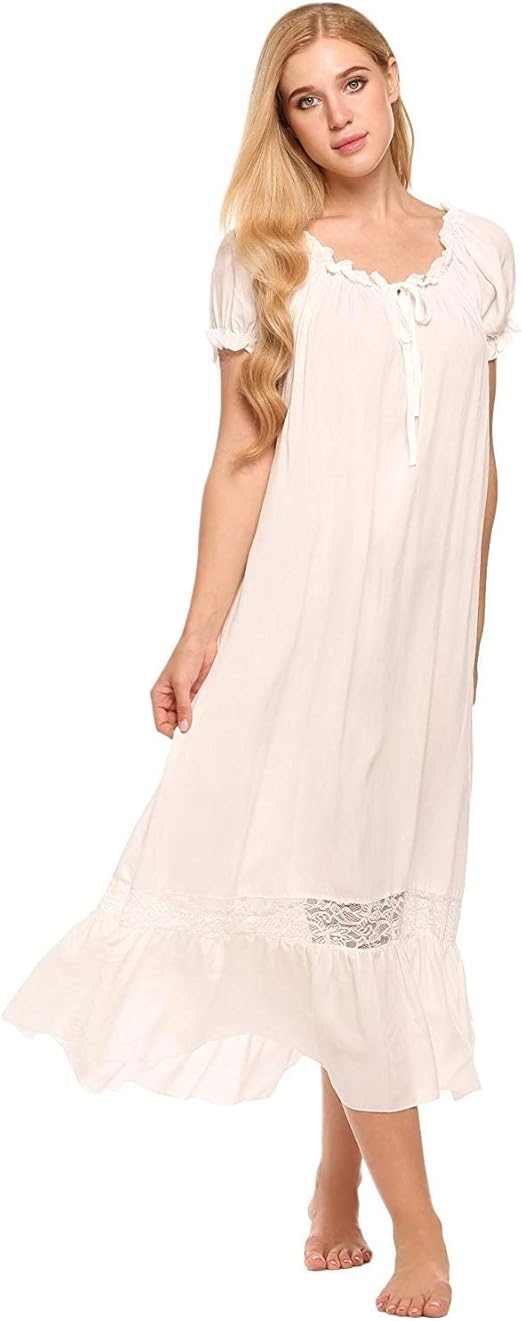 Damen Nachthemd Baumwolle Musselin - Leichtes Schlafshirt Für Sommer