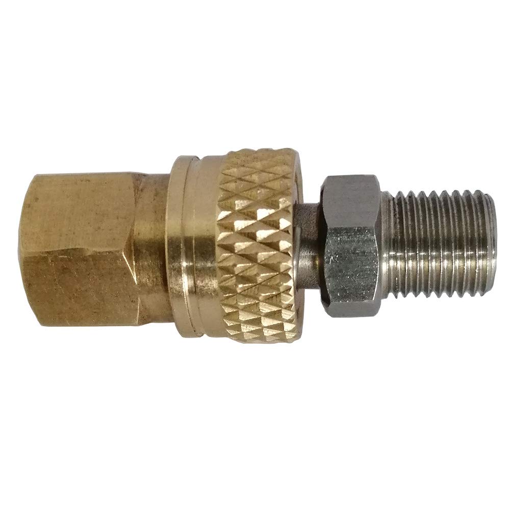 PCP Airforce Paintball Stainless Steel Double End Male Plug with Quick Disconnect M10 Female Coupler Connector and other Hose combination (Type 6)
