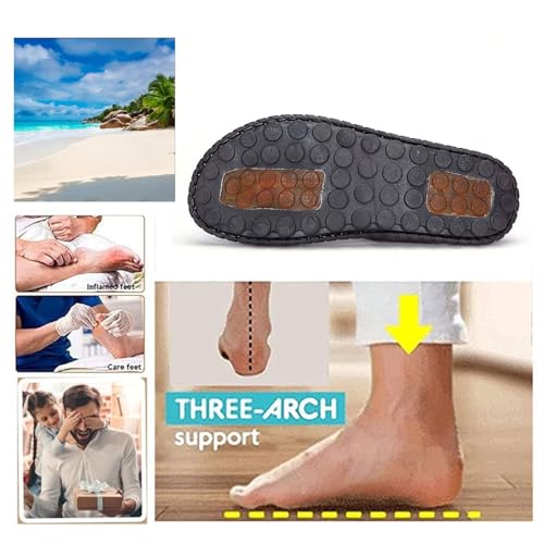 Comfy Split Toe Men's Slip-On Sandals Bunion Relief with Arch Support, Stylish Breathable Non-slip Foot Correction Flat Two Uses Sandals, for Dad on Christmas Birthday Fathers Day2