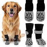 Facile à enfiler : Enfilez-la en quatre étapes faciles : nettoyez les pattes de votre chien avant de l'enfiler. Dépliez la chaussette, insérez la patte, roulez-la, ajustez-la et fixez-la avec les sangles. Facile à utiliser.