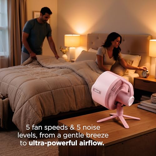 Image of Shark FlexBreeze Pro Mist 2-in-1 Fan with Integrated Mist, Blush, FA300PK2 | Corded /Cordless, Pedestal to Tabletop, up to 24-Hr Battery, up to 70 Ft of Power, 5 Speeds, with Integrated Misting Tank