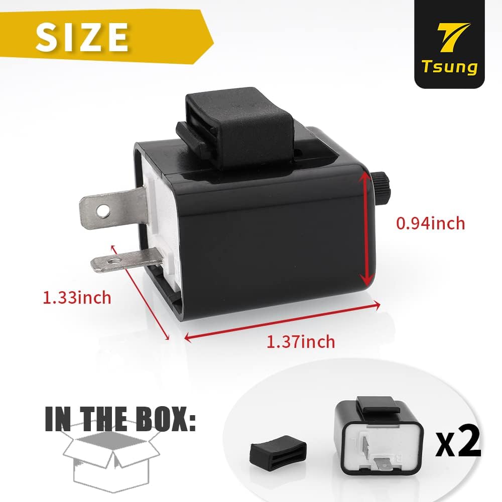 Buy TSUNG LED Flasher Relay 2 Pin Adjustable Motorcycle Turn Signal